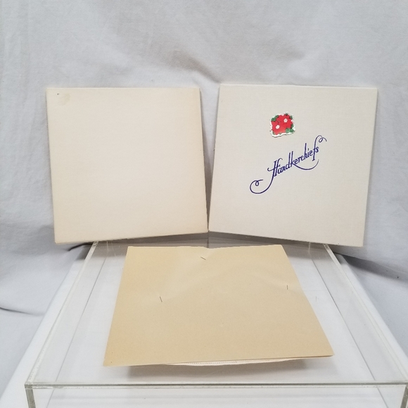 Vintage New In Box Cotton Embroidered Inset Design Ladies Handkerchiefs - Picture 5 of 10